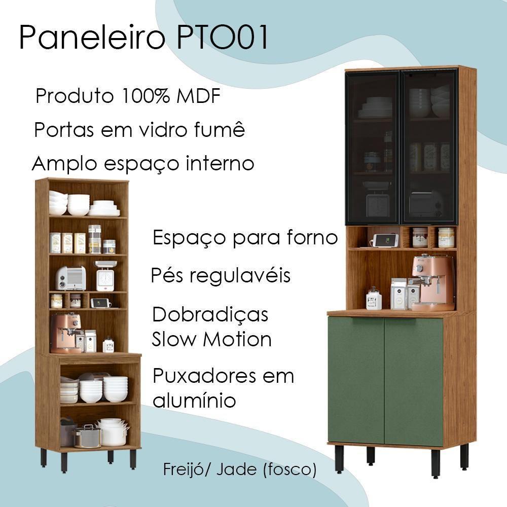 Paneleiro 4 Portas Mdf 70 Cm Tosc Pto01 Freijo Jade Mxm - 6