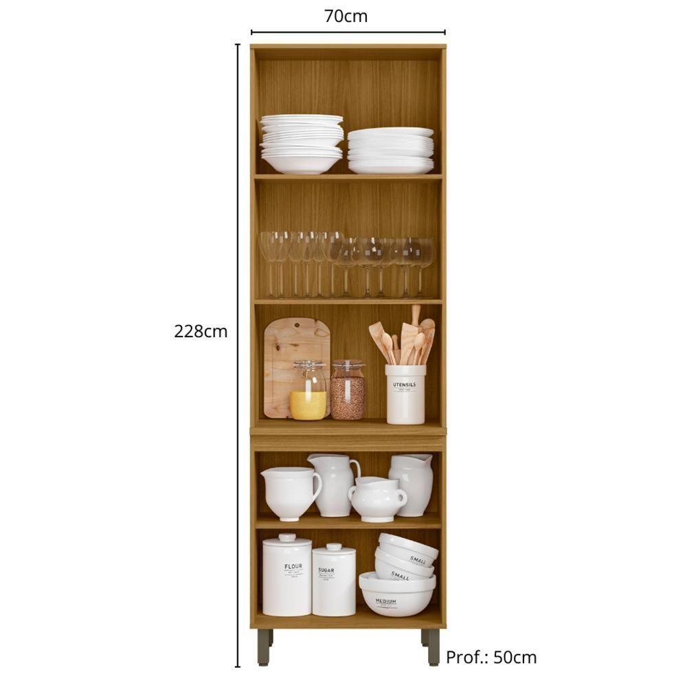 Paneleiro 4p Vidro 228x70 Cm Cria J00156 Freijo Off White Pln Freijo Off White - 4