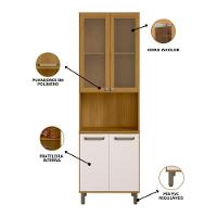 Paneleiro 4p Vidro 228x70 Cm Cria J00156 Freijo Off White Pln Freijo Off White - 3