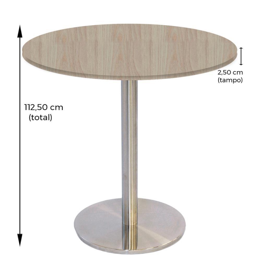 Mesa Bistrô Beta 112,50 Cm (alt) Disco Redondo Tampo Mdp Redondo 80 Cm (larg) X 2,50 Cm (alt) Noce Naturalle - 4