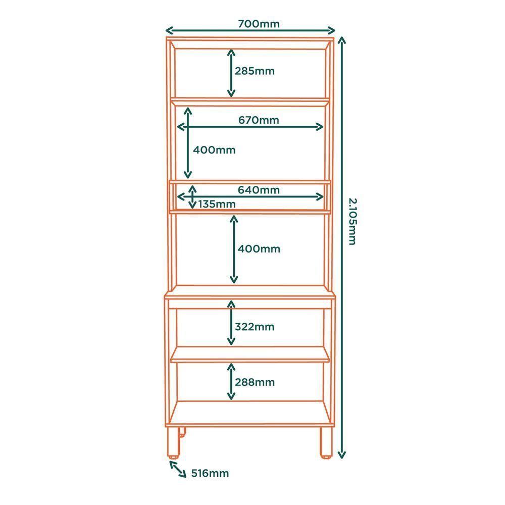 Torre Quente 3 Portas 70 Cm Glor Tgl01 Castanho Off White Mxm - 3