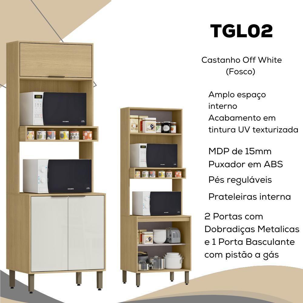 Torre Quente 3 Portas 70 Cm Glor Tgl01 Castanho Off White Mxm - 6