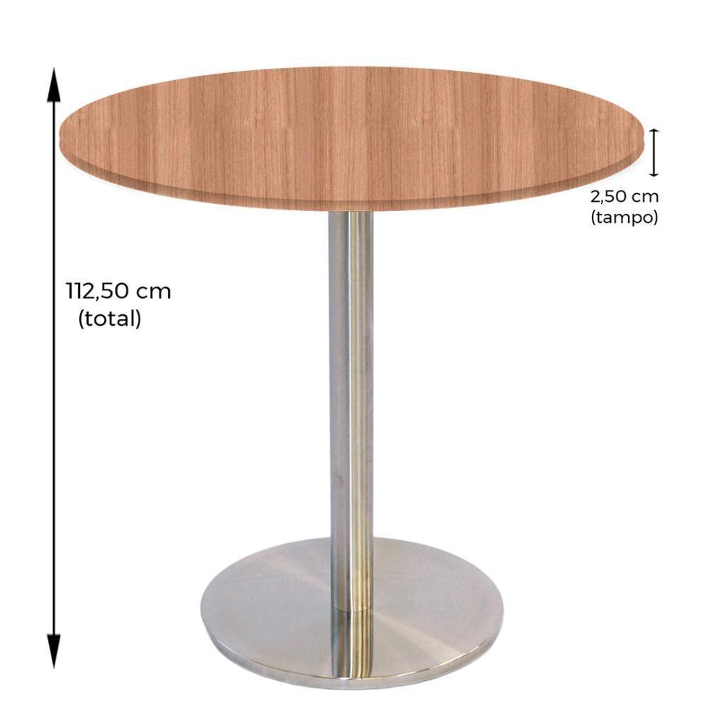 Mesa Bistrô Beta 112,50 Cm (alt) Disco Redondo Tampo Mdp Redondo 70 Cm (larg) X 2,50 Cm (alt) Noce Naturalle - 4