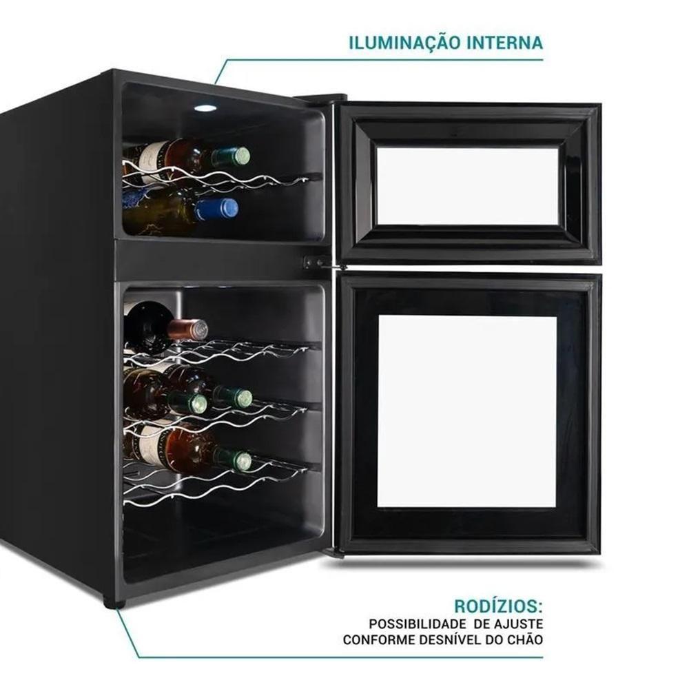 Adega Philco 69 Litros Display Digital 24 Garrafas Preto PAD24DZ Bivolt - 5