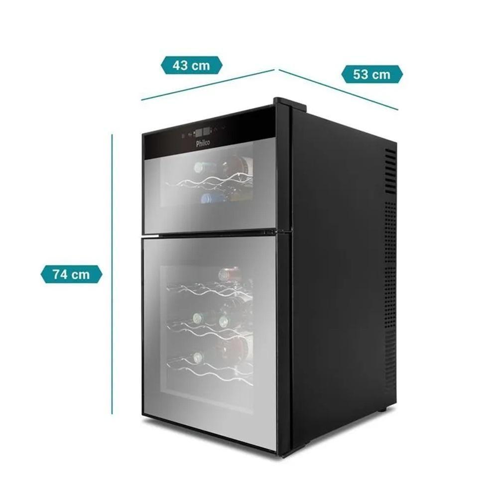Adega Philco 69 Litros Display Digital 24 Garrafas Preto PAD24DZ Bivolt - 6