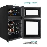 Adega Philco 69 Litros Display Digital 24 Garrafas Preto PAD24DZ Bivolt - 5