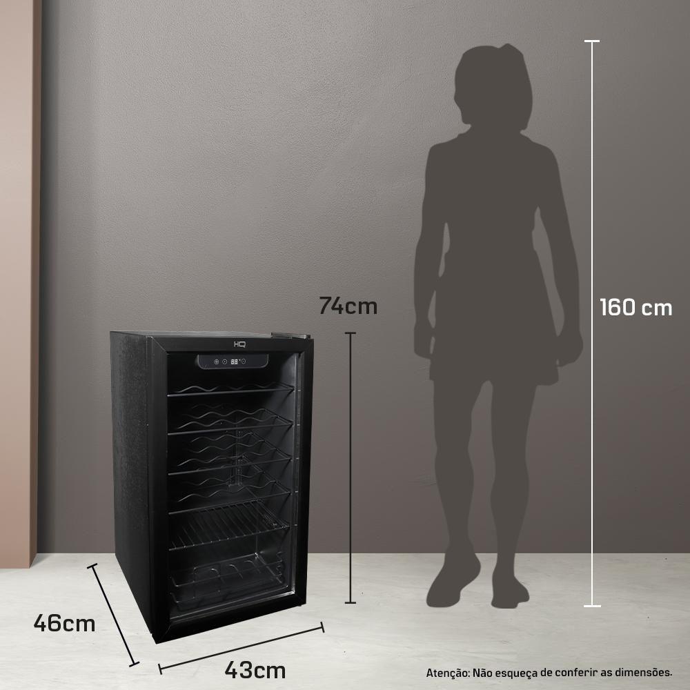 Adega De Vinhos Compressor HQ 75 Litros 24 Garrafas Preto HQ-AV24H 110V - 7