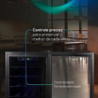 Adega De Vinhos Compressor HQ 75 Litros 24 Garrafas Preto HQ-AV24H 110V - 6