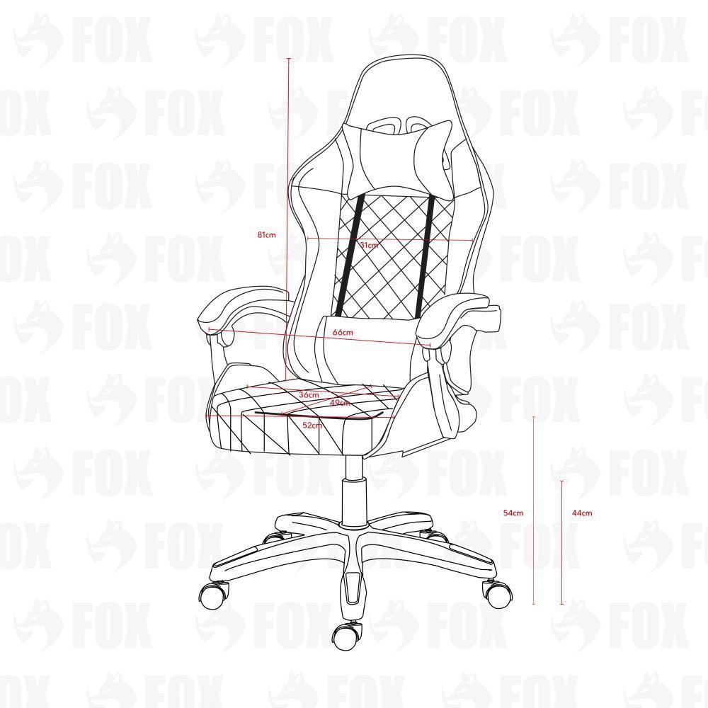 Cadeira Gamer Fox Racer Rgb Com Iluminação Led Preta UT-C1583L - 5