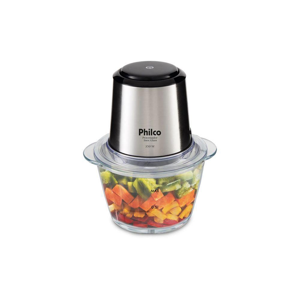 Processador De Alimentos Philco Inox Glass PPS01I 350w Inox 127V - 2