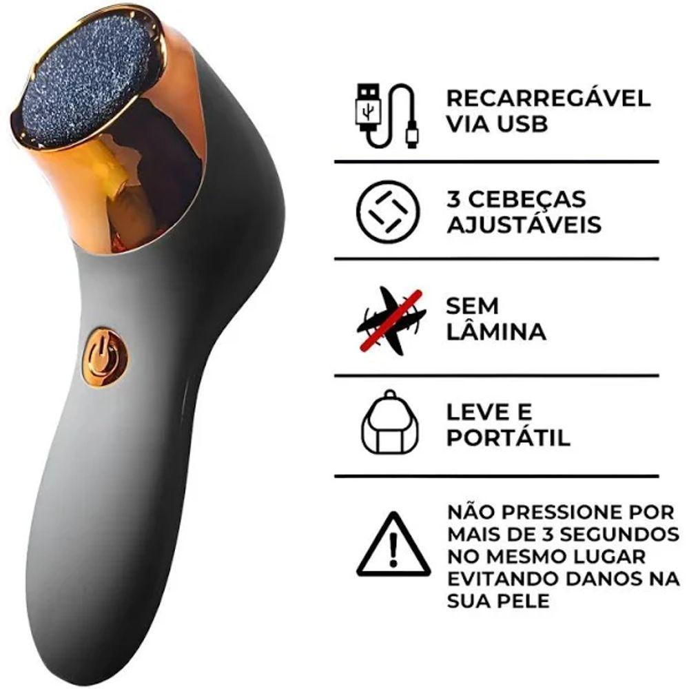 Kit Removedor Elétrico De Calos Para Pés - Cinza - 3