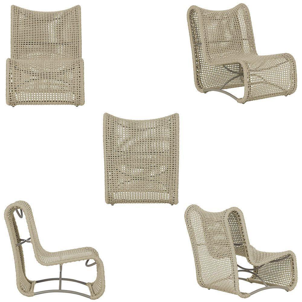 3 Poltronas E Mesa Texas Alumínio Fendi Corda Náutica Trama Rami - 5