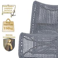 2 Poltronas Texas Em Alumínio Marrom Corda Náutica Trama Prata - 2