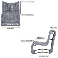 2 Poltronas Texas Em Alumínio Marrom Corda Náutica Trama Prata - 5