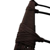 Cadeira Balanço Ninho Suspenso Em Corda Náutica Luxo Com Suporte Marrom-cinza - 5