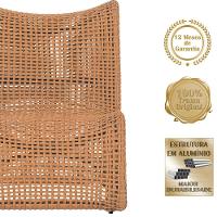 1 Poltrona E Mesa Texas Alumínio Marrom Corda Náutica Trama Terra Cota - 3