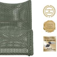 3 Poltronas E Mesa Texas Alumínio Fendi Corda Náutica Trama Verde - 3