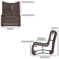 2 Poltronas Texas Em Alumínio Preto Corda Náutica Trama Marrom - 2