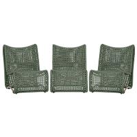 3 Poltronas Texas Em Alumínio Fendi Corda Náutica Trama Verde - 1