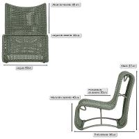 3 Poltronas Texas Em Alumínio Fendi Corda Náutica Trama Verde - 2