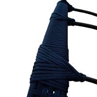 Cadeira Balanço Ninho Suspenso Em Corda Náutica Luxo Com Suporte Azul-preto - 6