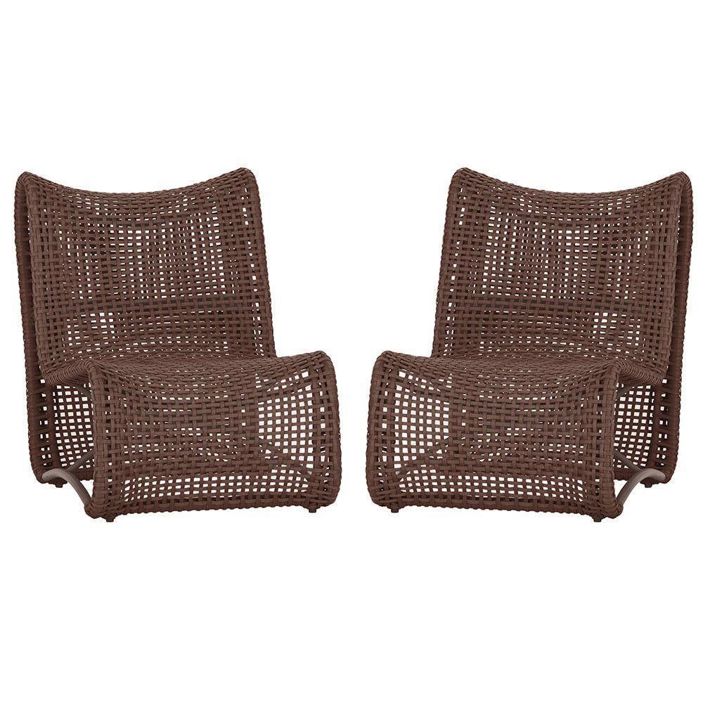 2 Poltronas Texas Em Alumínio Marrom Corda Náutica Trama Marrom - 1