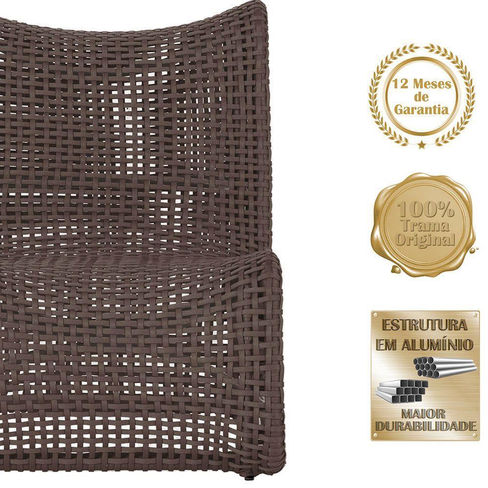 2 Poltronas Texas Em Alumínio Marrom Corda Náutica Trama Marrom - 3