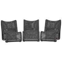 3 Poltronas Texas Em Alumínio Marrom Corda Náutica Trama Preto - 1