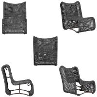 3 Poltronas Texas Em Alumínio Marrom Corda Náutica Trama Preto - 5