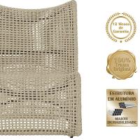 1 Poltrona E Mesa Texas Alumínio Marrom Corda Náutica Trama Rami - 3