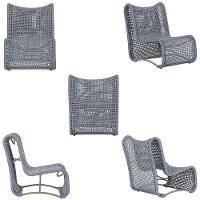 3 Poltronas E Mesa Texas Alumínio Fendi Corda Náutica Trama Prata - 5