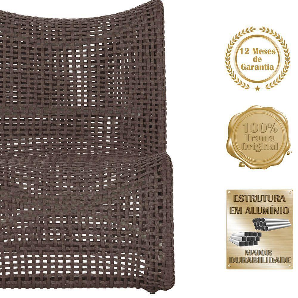 3 Poltronas E Mesa Texas Alumínio Fendi Corda Náutica Trama Marrom - 3