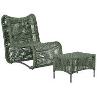 1 Poltrona E Mesa Texas Alumínio Preto Corda Náutica Trama Verde - 1