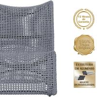 1 Poltrona E Mesa Texas Alumínio Preto Corda Náutica Trama Prata - 3