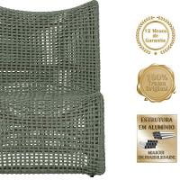 Poltrona Texas Alumínio Marrom Corda Náutica Trama Original Verde - 3