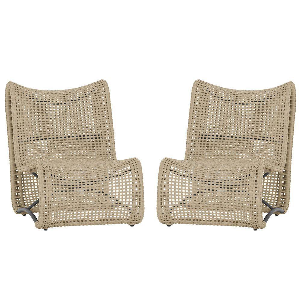 2 Poltronas Texas Em Alumínio Preto Corda Náutica Trama Rami - 1