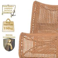 Poltrona Texas Alumínio Fendi Corda Náutica Trama Original Terra Cota