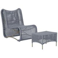 1 Poltrona E Mesa Texas Alumínio Fendi Corda Náutica Trama Prata - 1