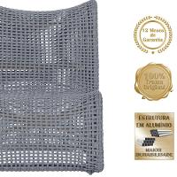 1 Poltrona E Mesa Texas Alumínio Fendi Corda Náutica Trama Prata - 3