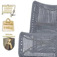 1 Poltrona E Mesa Texas Alumínio Fendi Corda Náutica Trama Prata