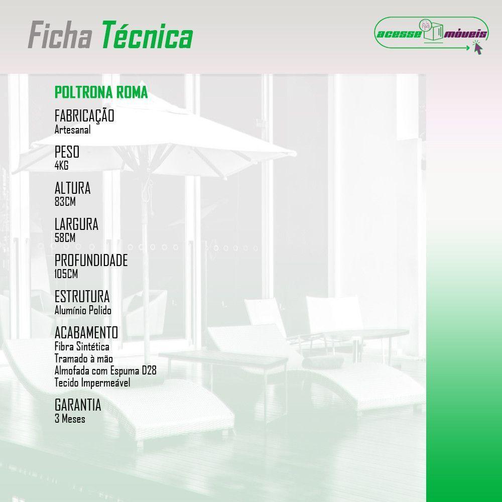 Poltrona Roma Para área Externa De Alumínio E Fibra Sintética Preto-verde - 4