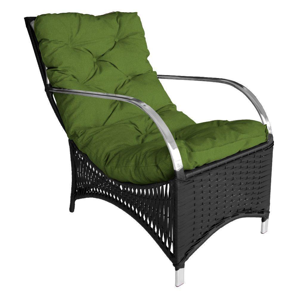 Poltrona Roma Para área Externa De Alumínio E Fibra Sintética Preto-verde - 5