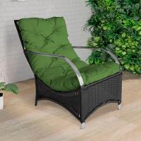 Poltrona Roma Para área Externa De Alumínio E Fibra Sintética Preto-verde - 1