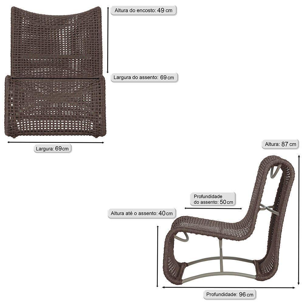 2 Poltronas Texas Em Alumínio Fendi Corda Náutica Trama Marrom - 4