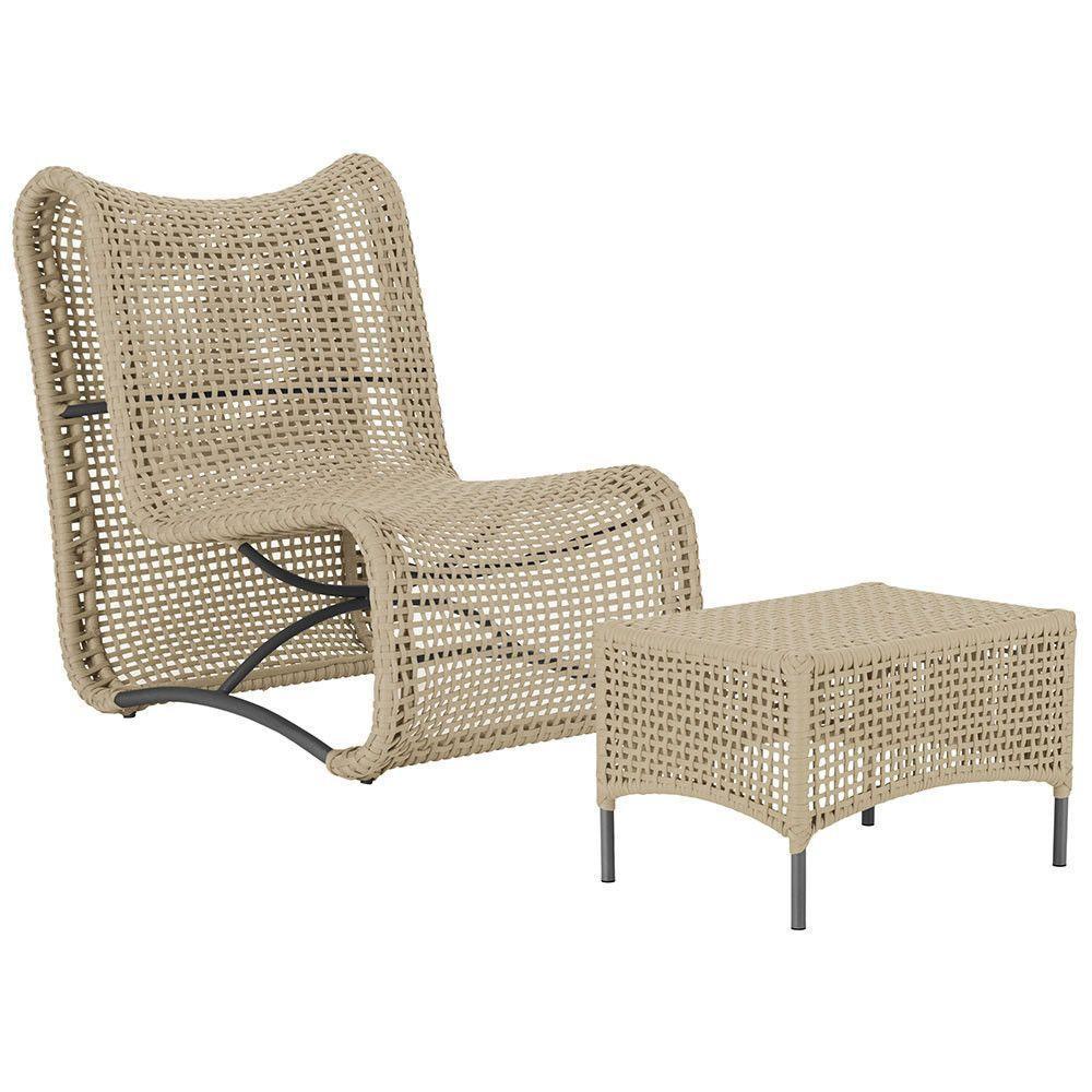 1 Poltrona E Mesa Texas Alumínio Preto Corda Náutica Trama Rami - 1