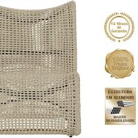 1 Poltrona E Mesa Texas Alumínio Preto Corda Náutica Trama Rami - 3