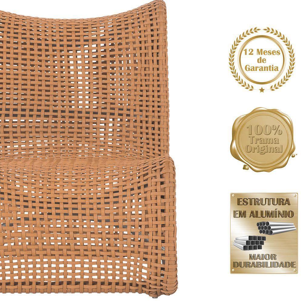 1 Poltrona E Mesa Texas Alumínio Fendi Corda Náutica Trama Terra Cota - 3
