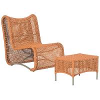 1 Poltrona E Mesa Texas Alumínio Fendi Corda Náutica Trama Terra Cota - 1