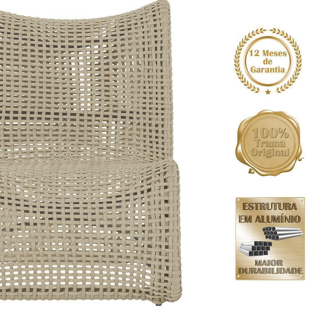 3 Poltronas E Mesa Texas Alumínio Fendi Corda Náutica Trama Rami - 3