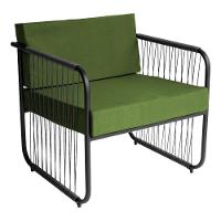 Poltrona área Externa Córdova Aço Carbono E Fibra Sintética Preto-verde - 1